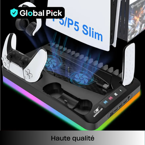 PS5Dock – Dock Station 4-en-1 Multifonction pour PS5 / PS5 Slim / PS5 Pro