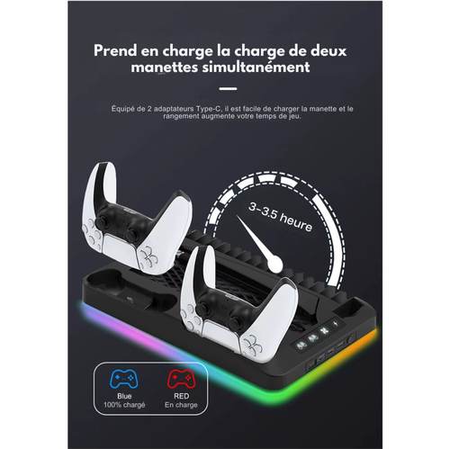 PS5Dock – Dock Station 4-en-1 Multifonction pour PS5 / PS5 Slim / PS5 Pro